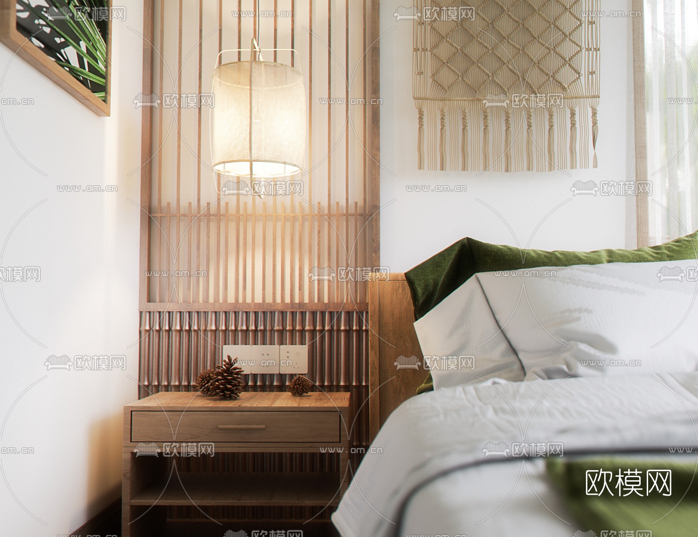 现代民宿卧室3d模型