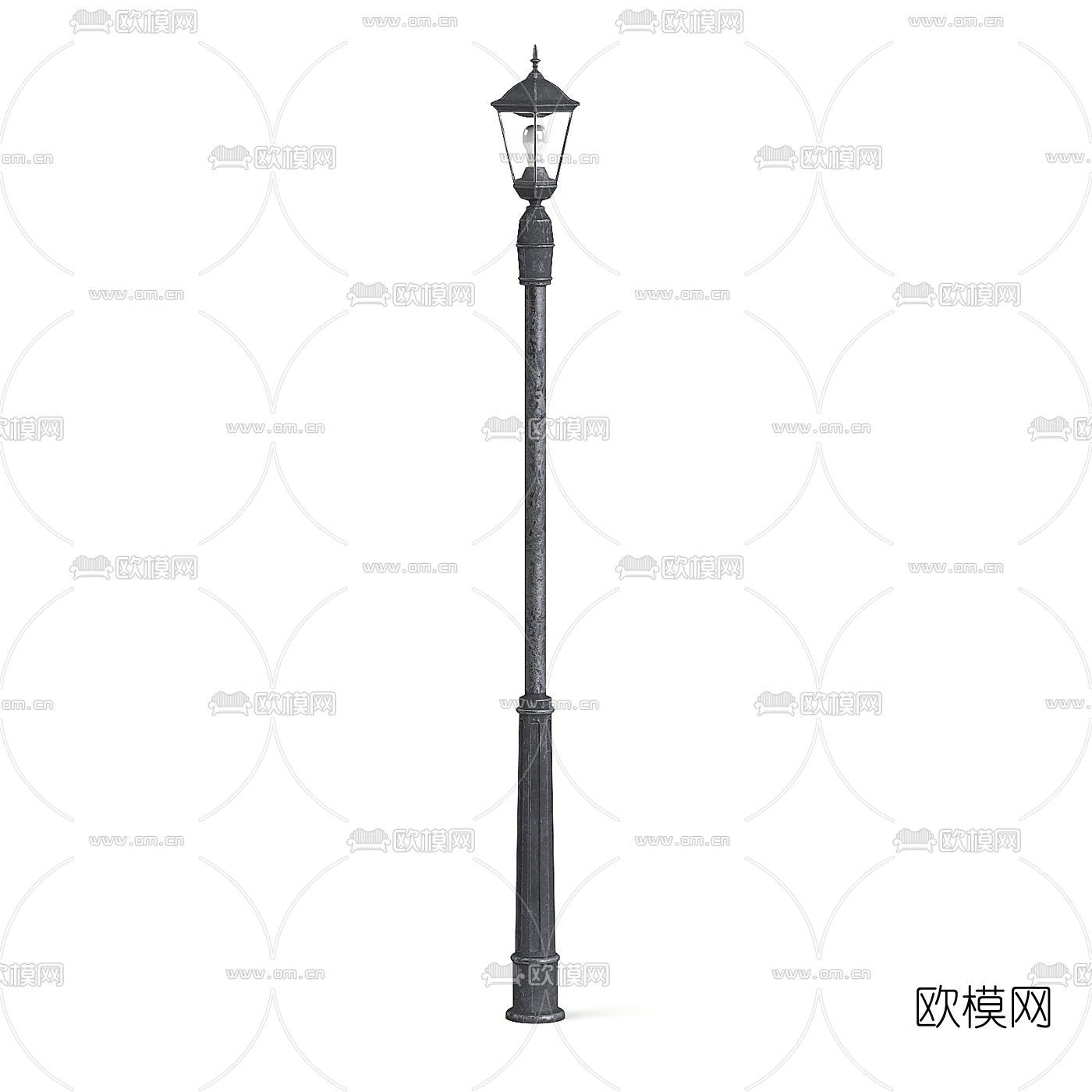 现代铁艺路灯邮筒3d模型下载（渲染图3）