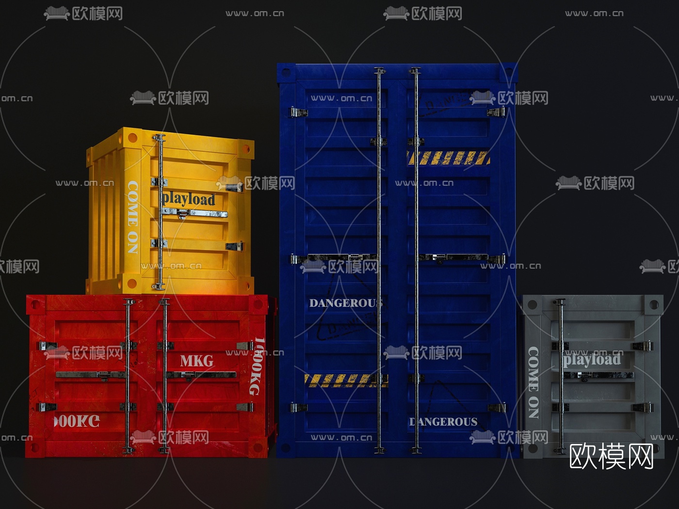 工业风集装箱3d模型下载