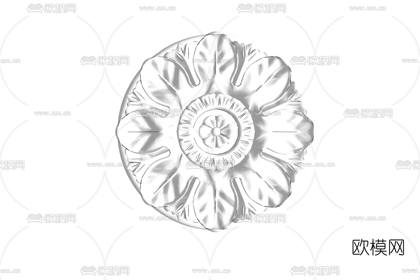 简欧石膏雕花免费su模型下载