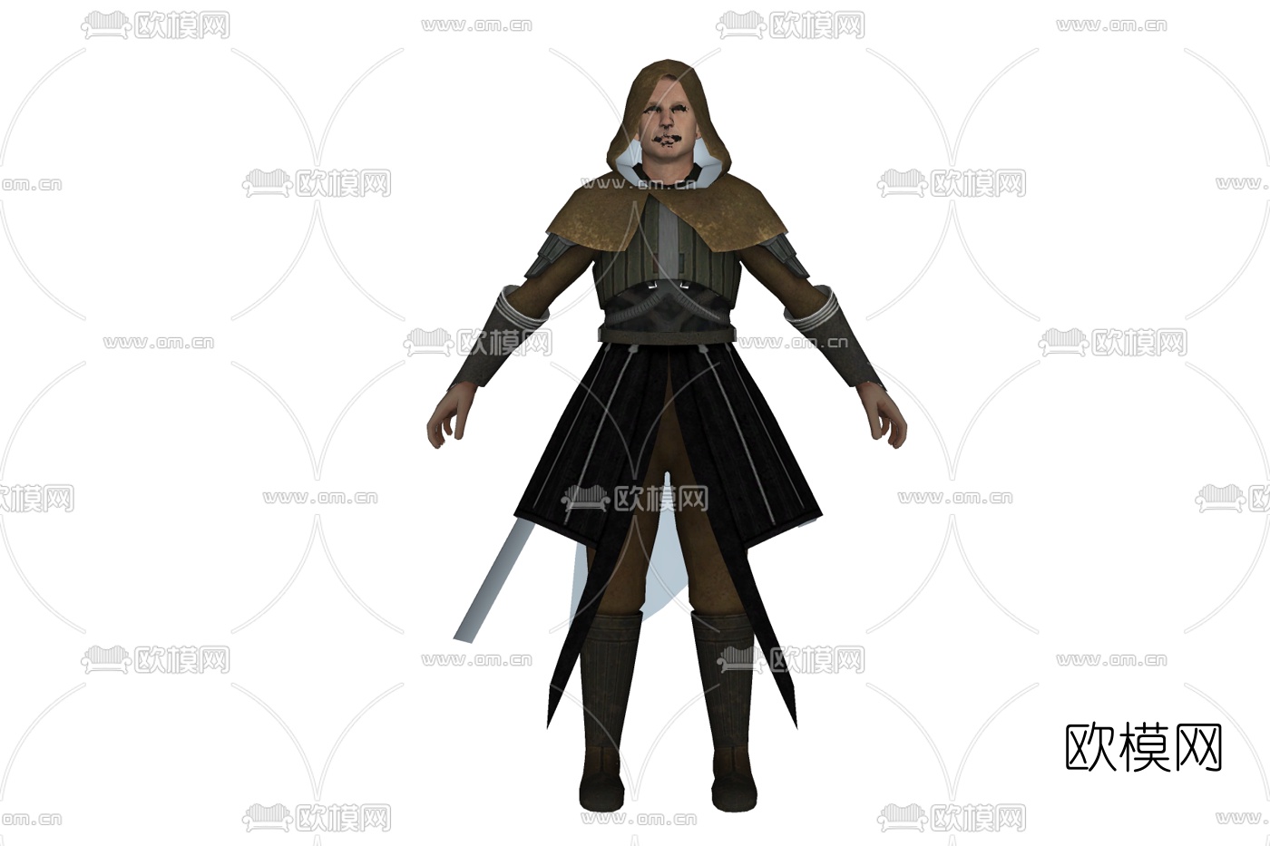 欧式中世纪武士免费su模型下载