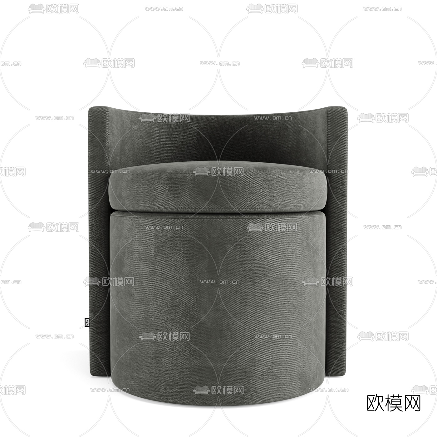 现代布艺圆凳3d模型下载（渲染图3）