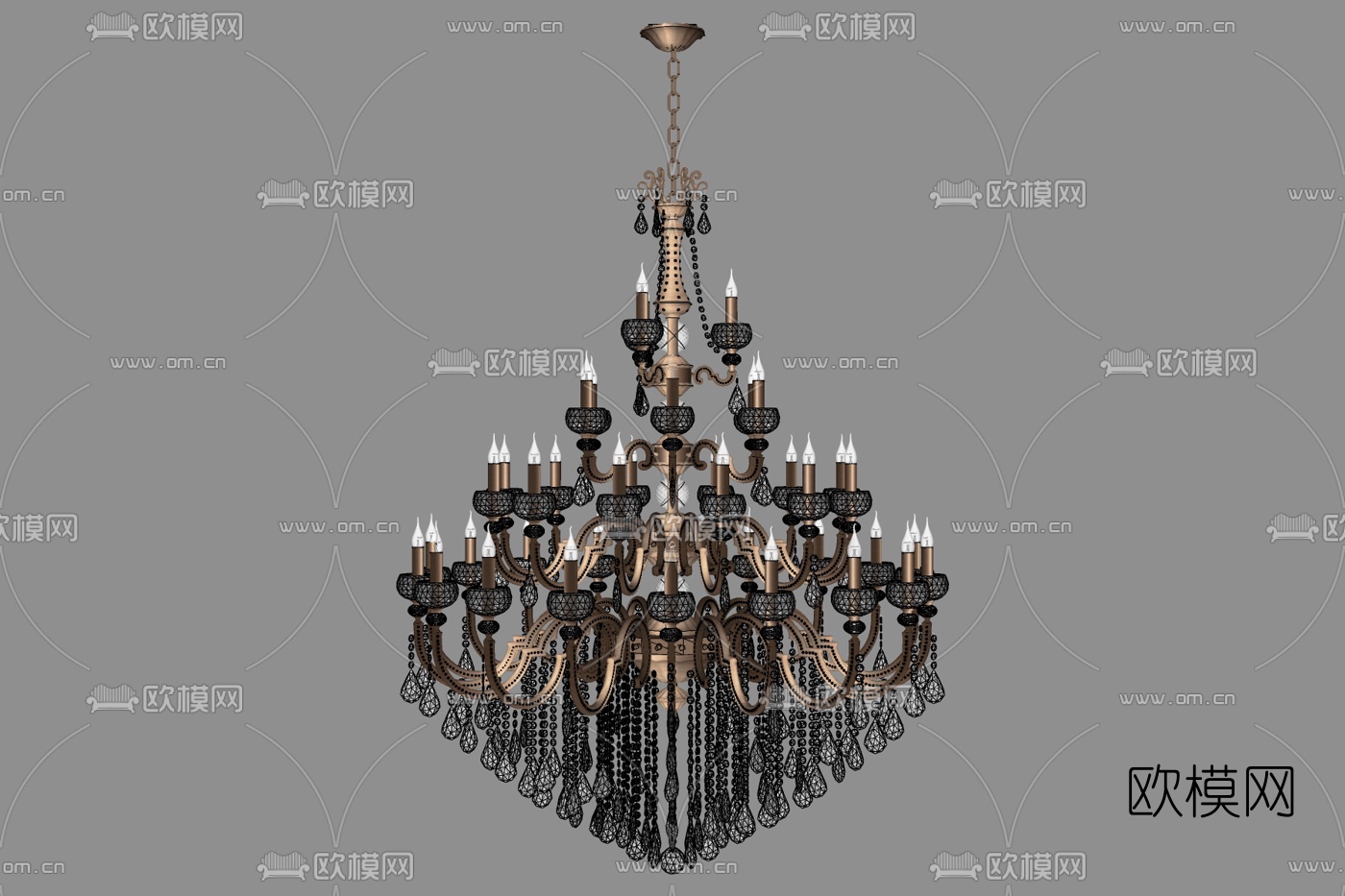 欧式烛台吊灯免费su模型下载