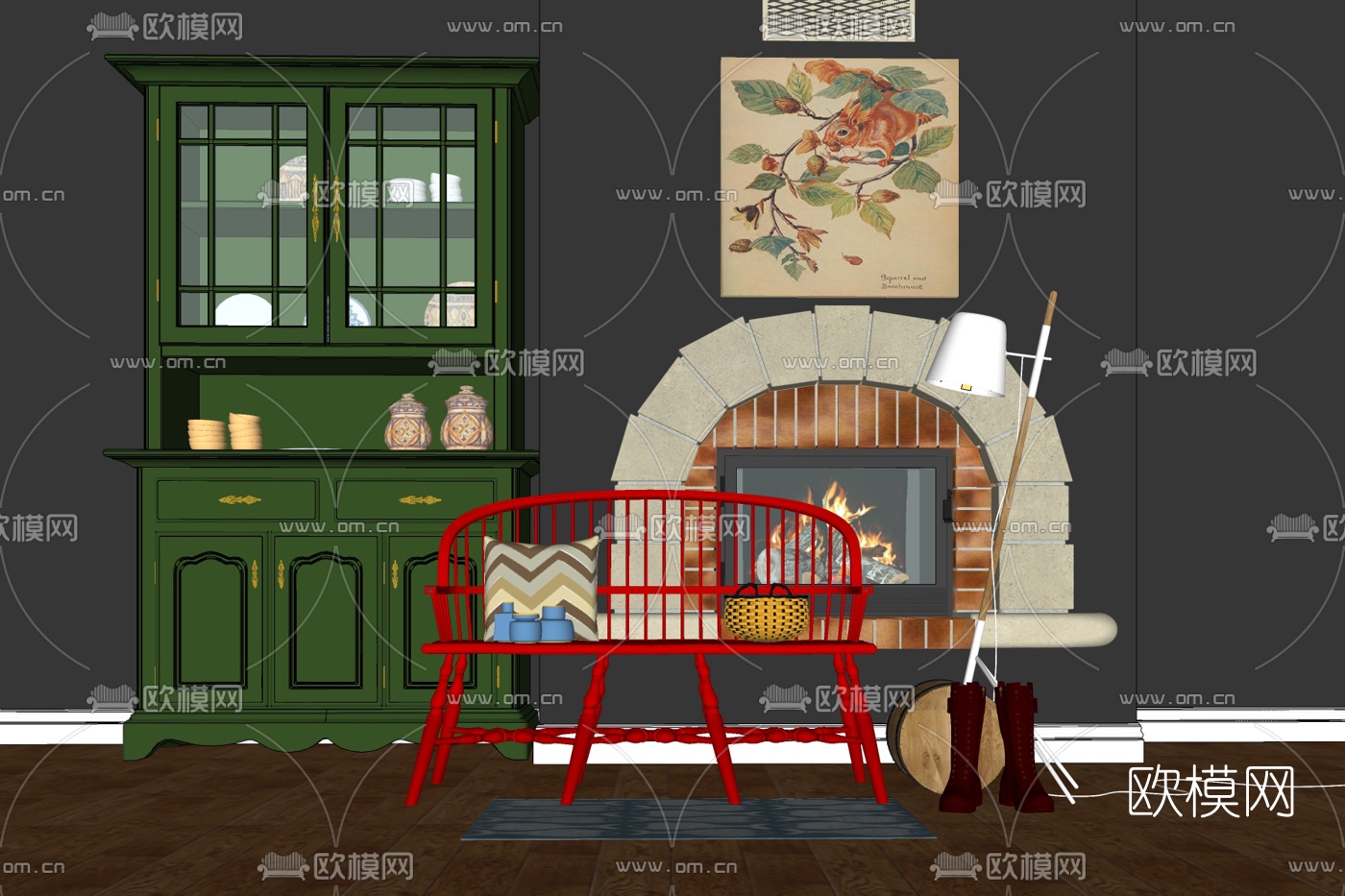 简欧双人沙发免费su模型下载