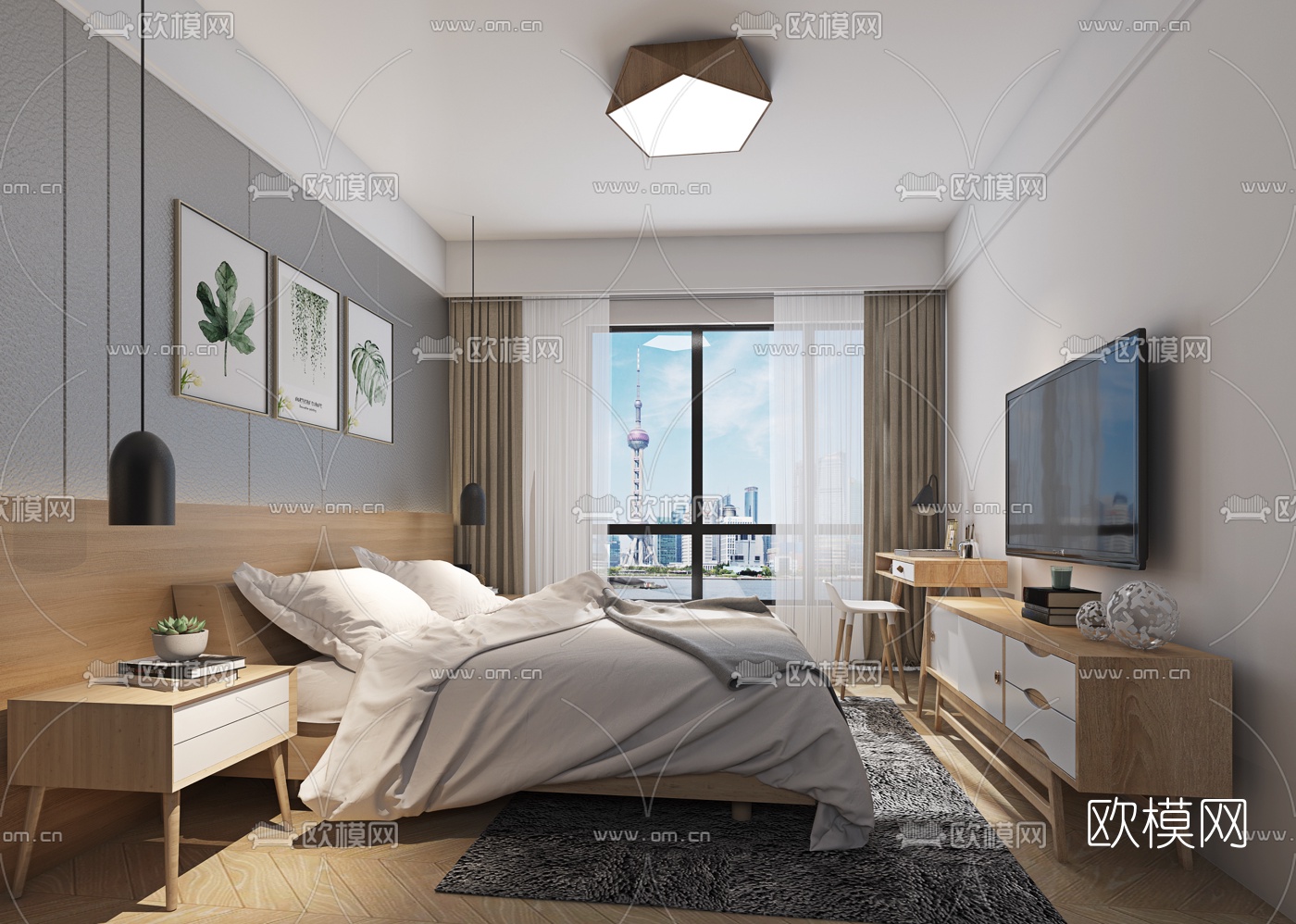 工业风客厅餐厅3d模型