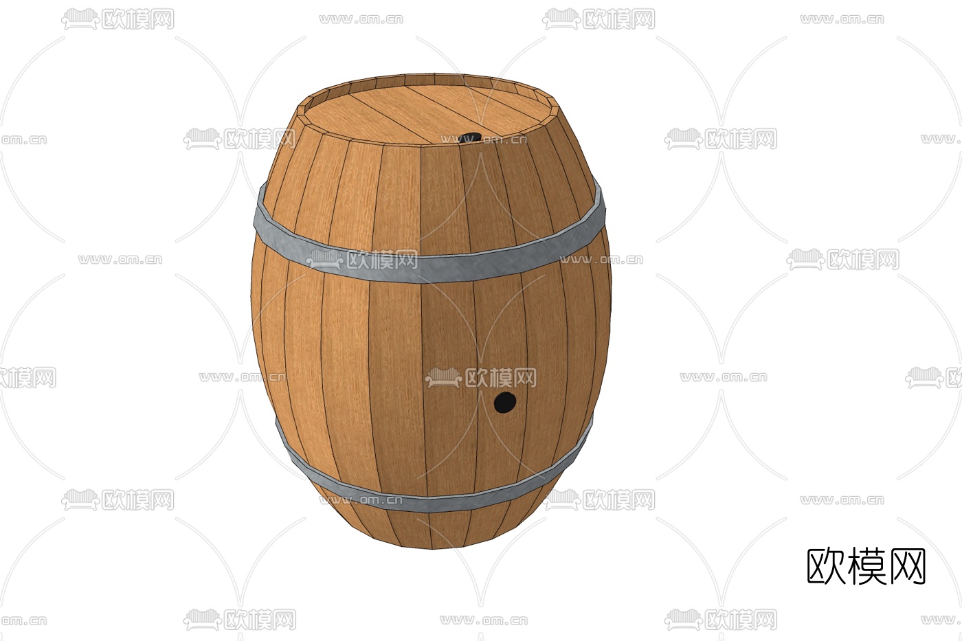 现代橡木酒桶免费su模型下载