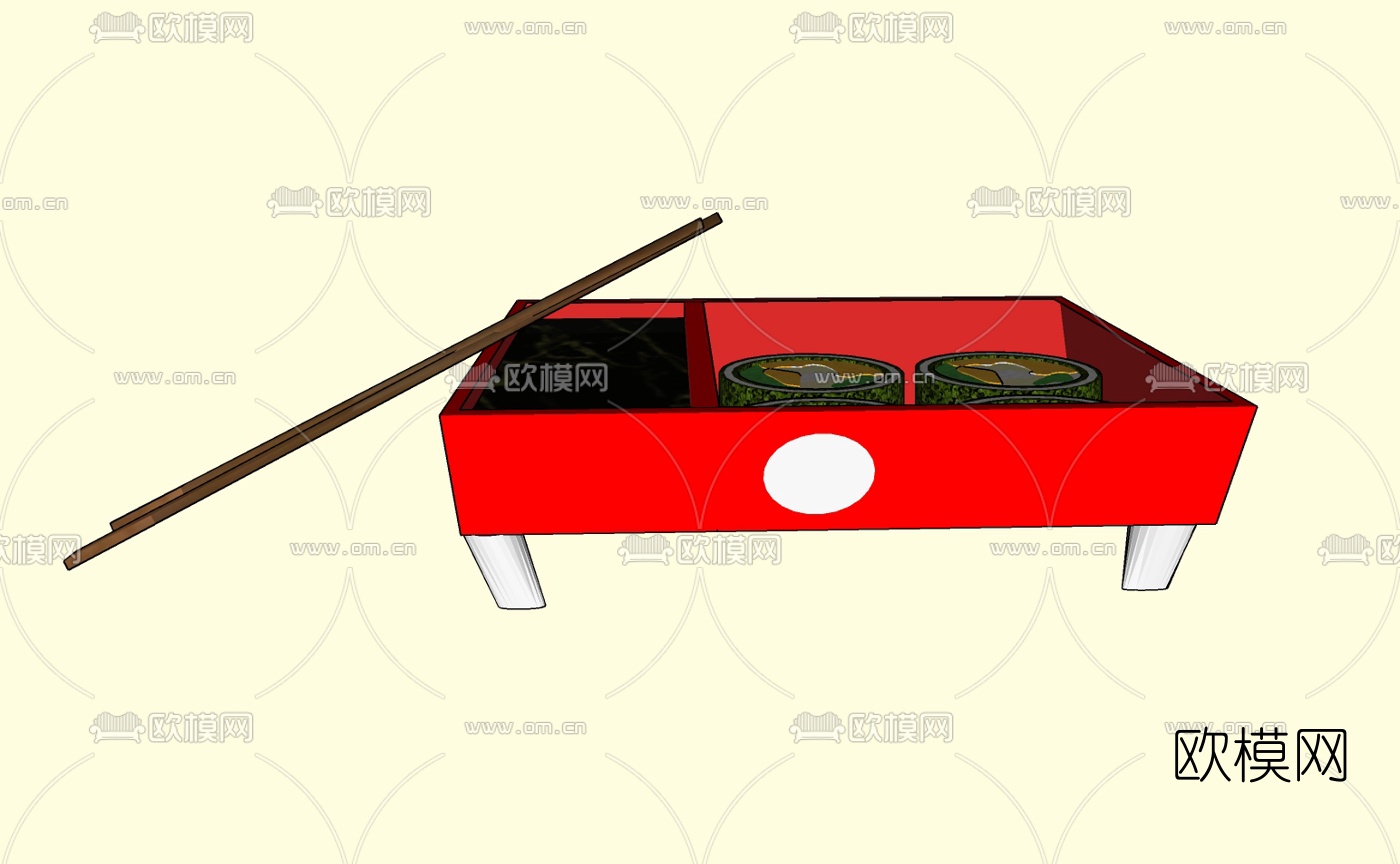 现代餐具免费su模型