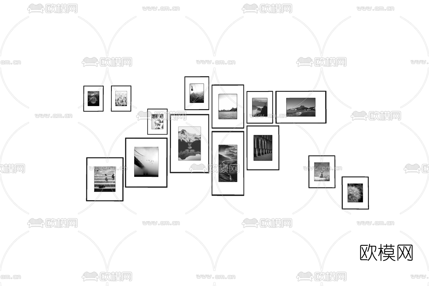 现代装饰挂画免费su模型下载