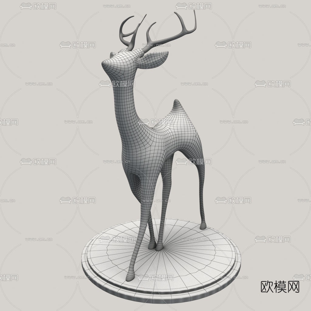 现代铜质羚羊饰品摆件3d模型