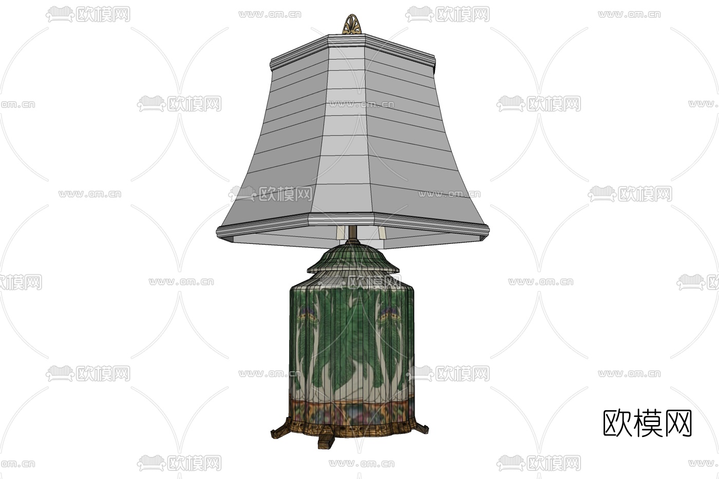 中式金属台灯免费su模型下载