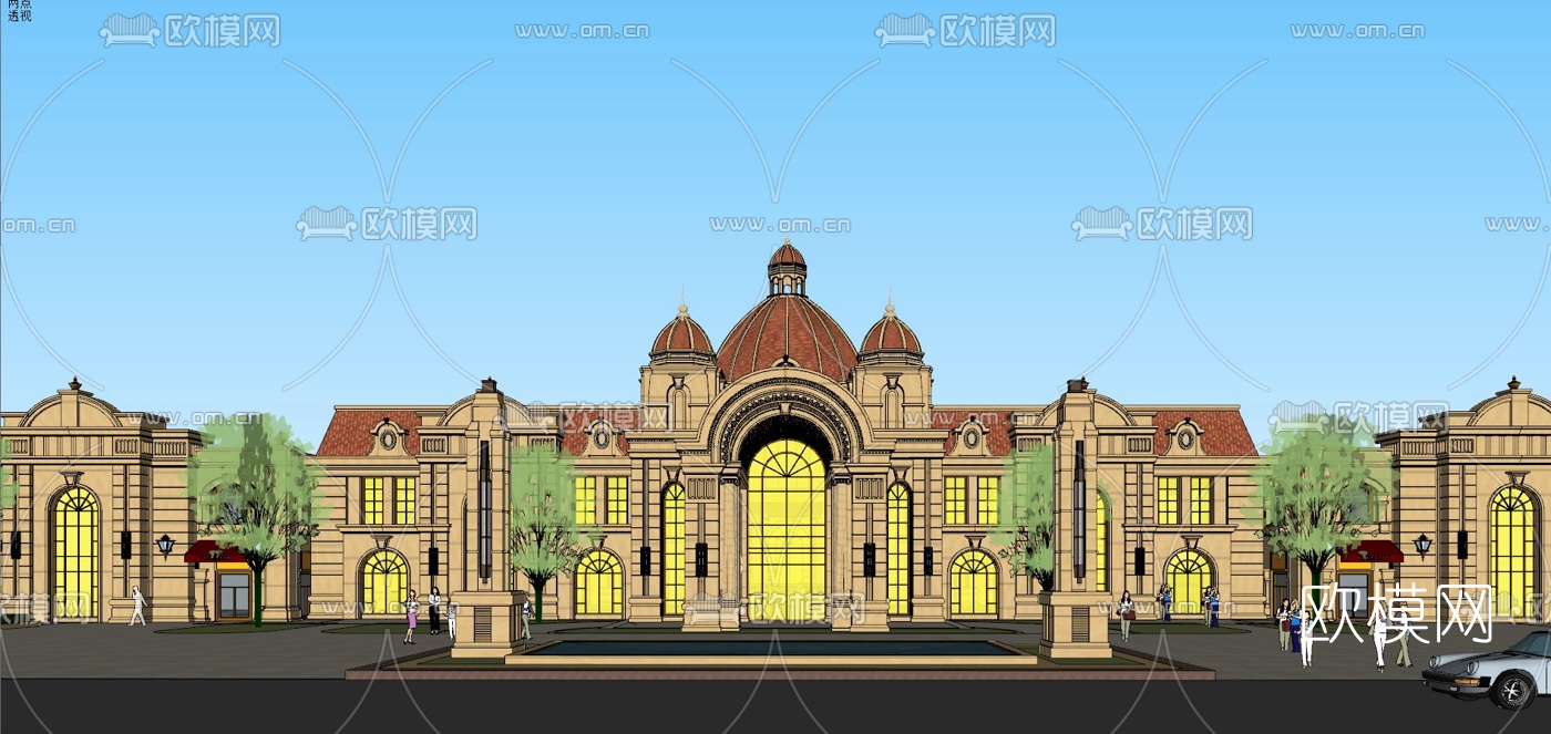 欧式酒店su模型下载（渲染图1）