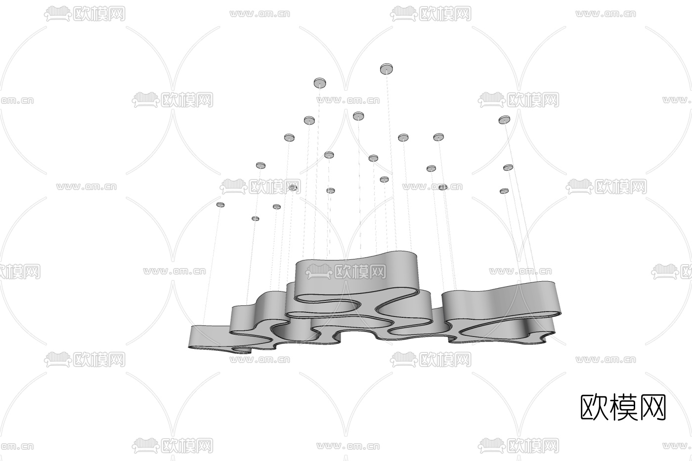 现代吊灯免费su模型下载