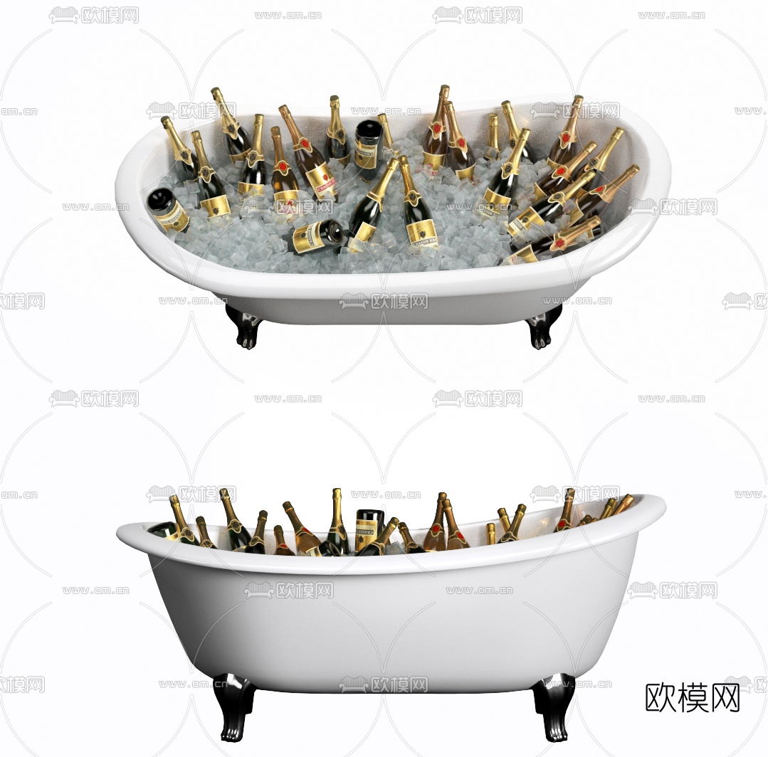 现代浴缸组合3d模型