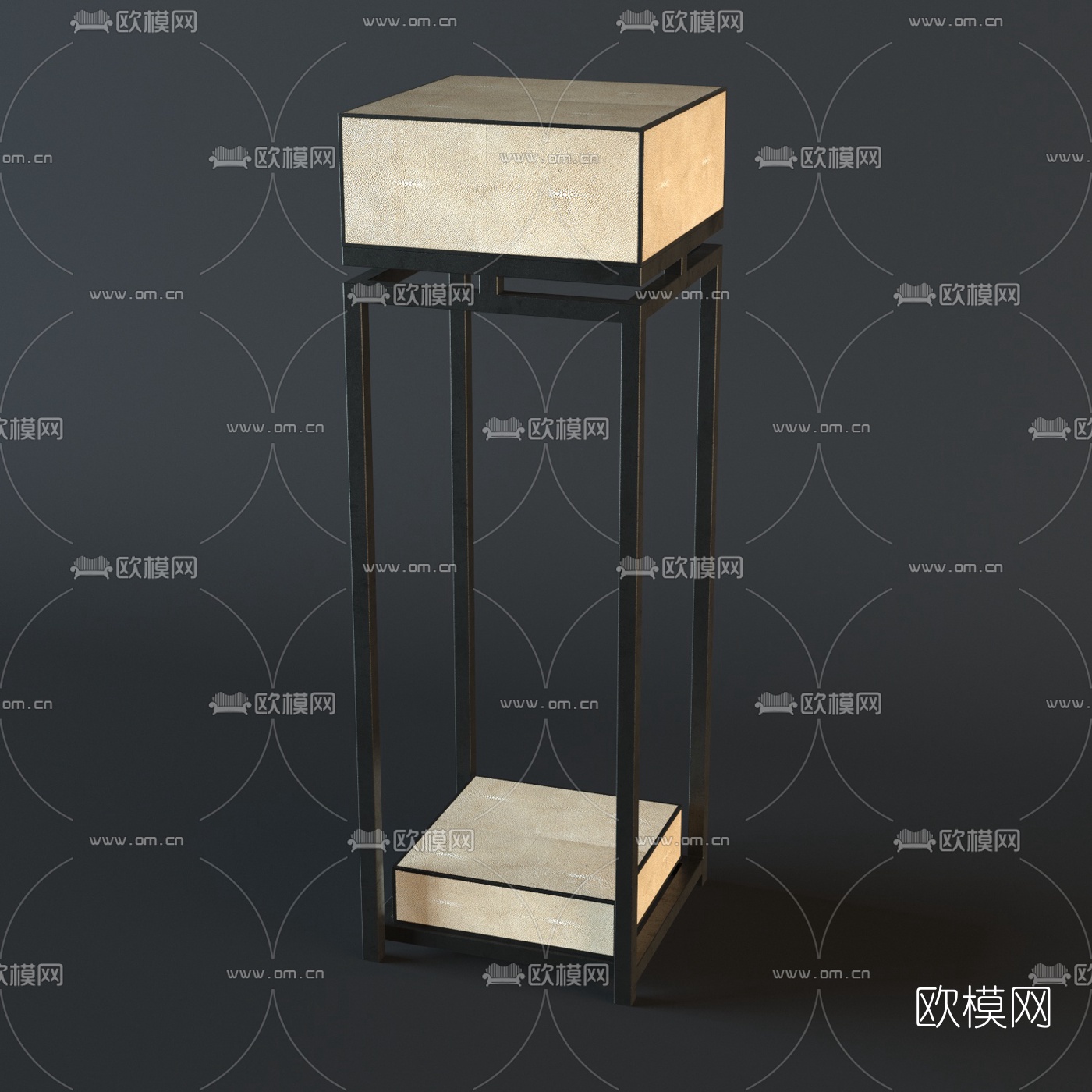 新中式铁艺花几免费3d模型下载（渲染图1）