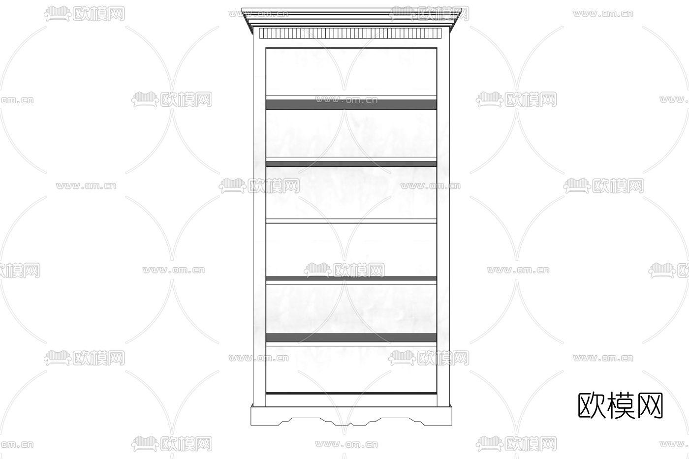 简欧实木衣柜免费su模型下载