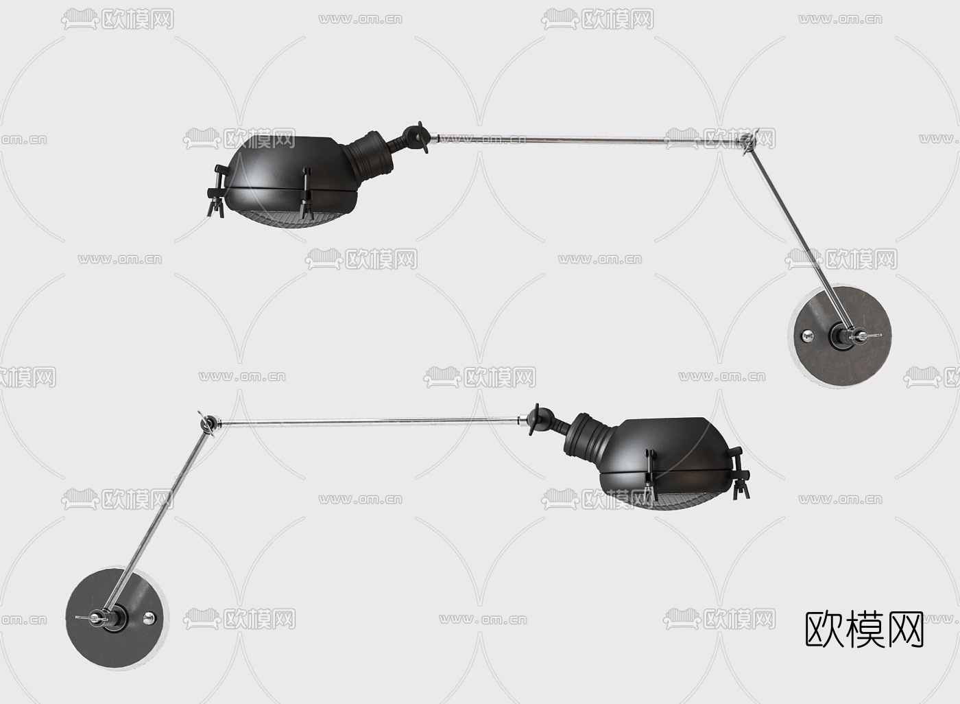 现代铁艺壁灯3d模型下载
