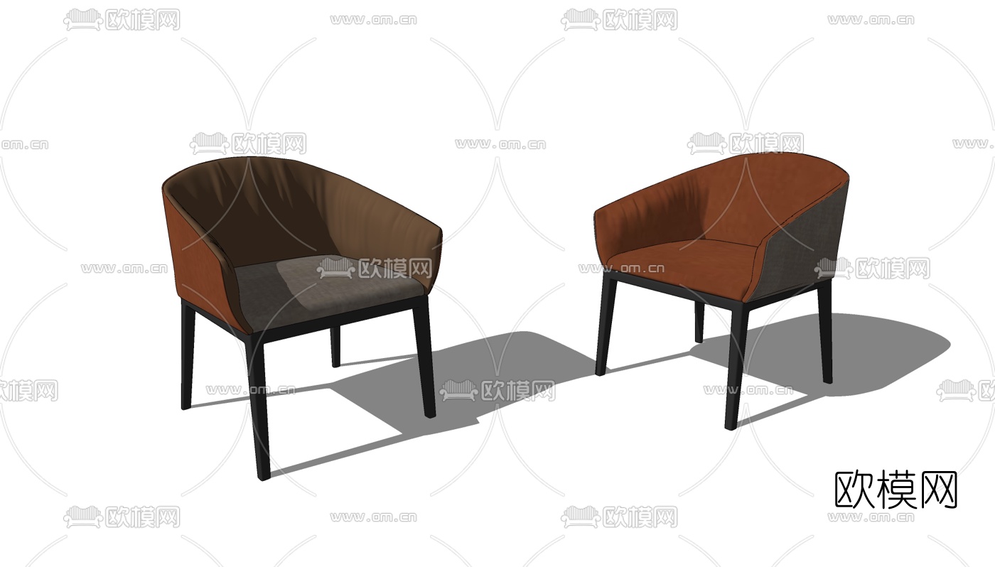现代布艺休闲椅su模型-免费3dmax模型库-欧模网