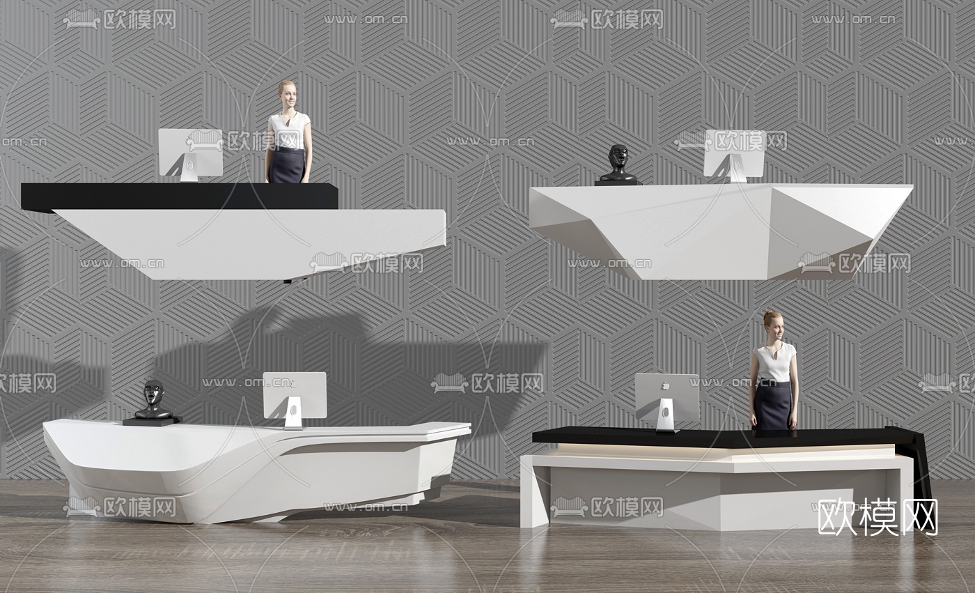 现代公司接待台3d模型下载_ID10344216_3dmax免费模型-欧模网