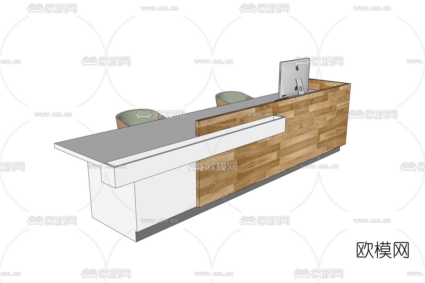 现代实木前台免费su模型下载_ID10441748_sketchup模型下载-欧模网