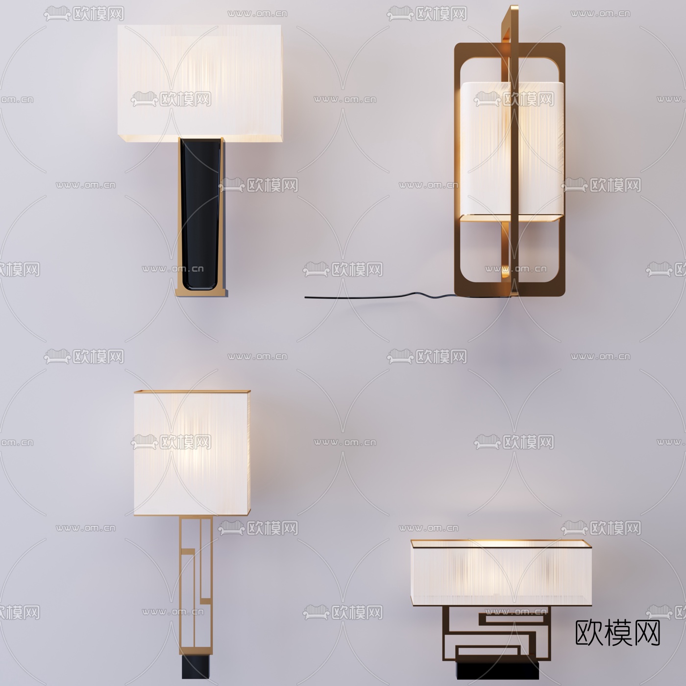 新中式金属台灯3d模型下载