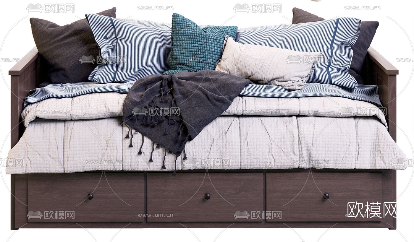 现代多功能布艺沙发床3d模型下载（渲染图4）