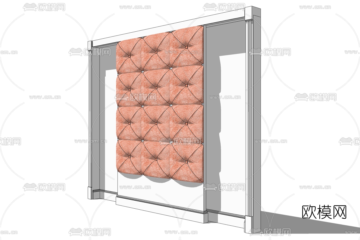 简欧背景墙免费su模型下载