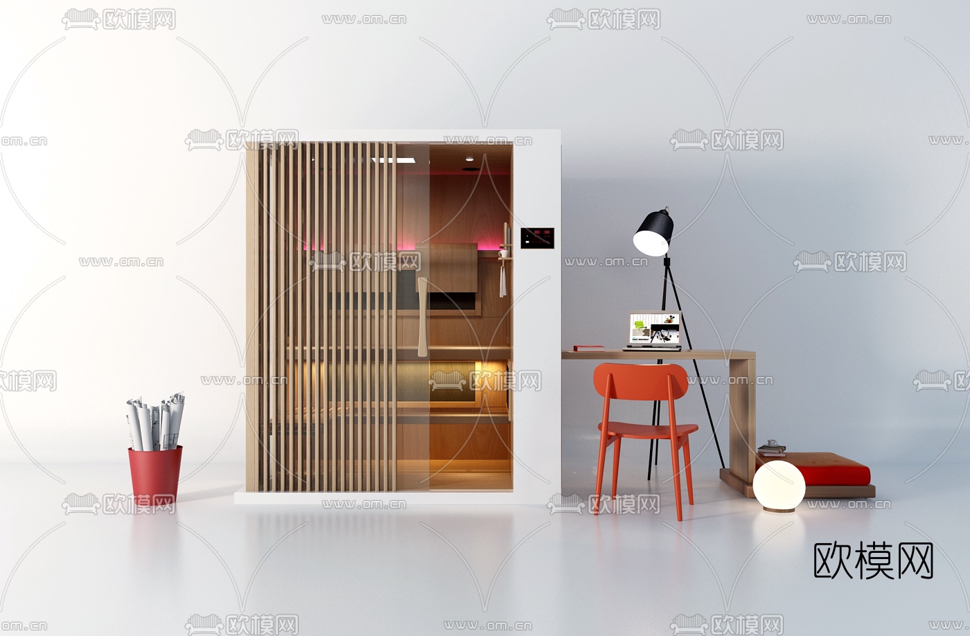 现代多功能桑拿房3d模型