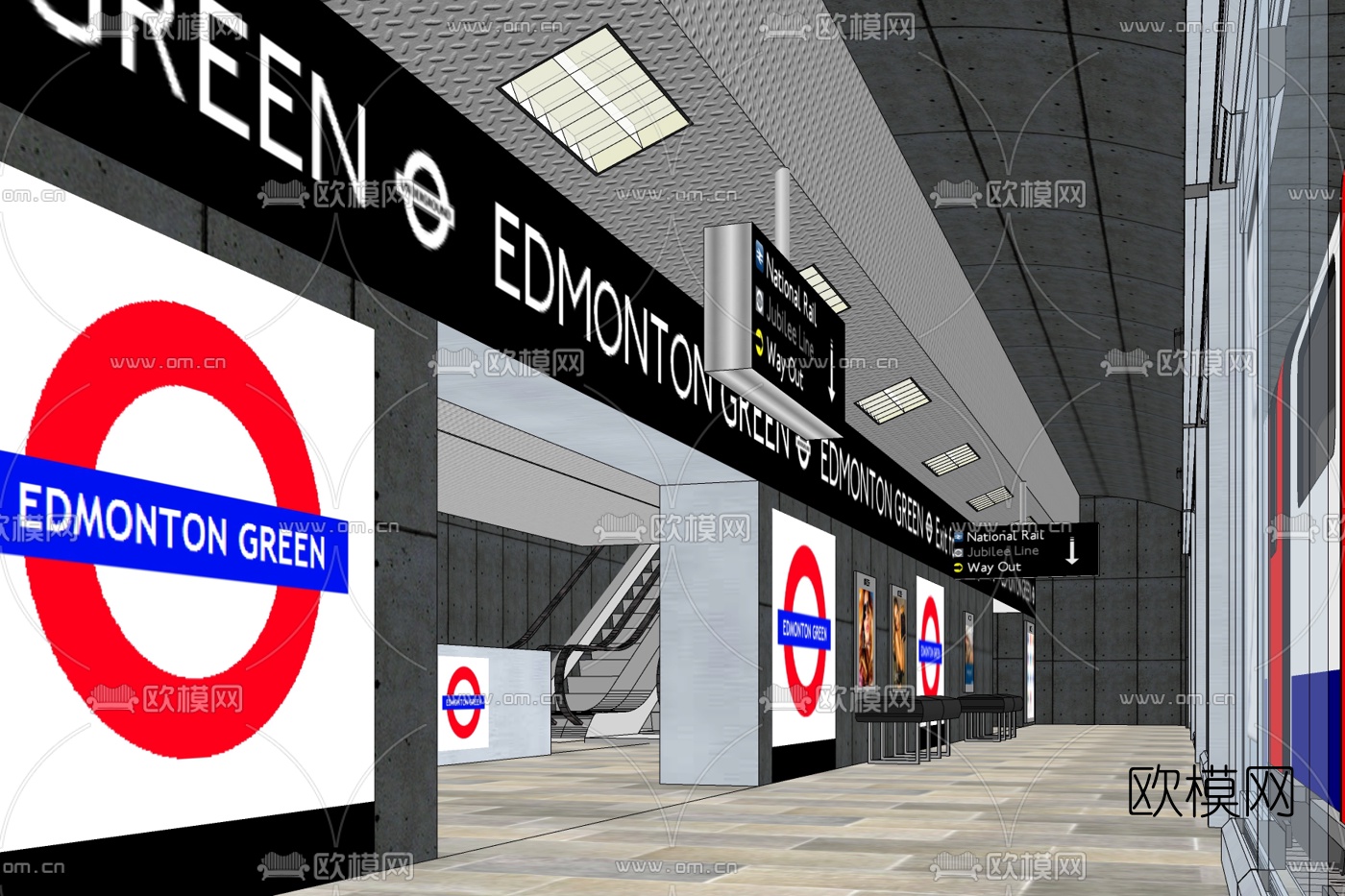 现代地铁站免费su模型下载