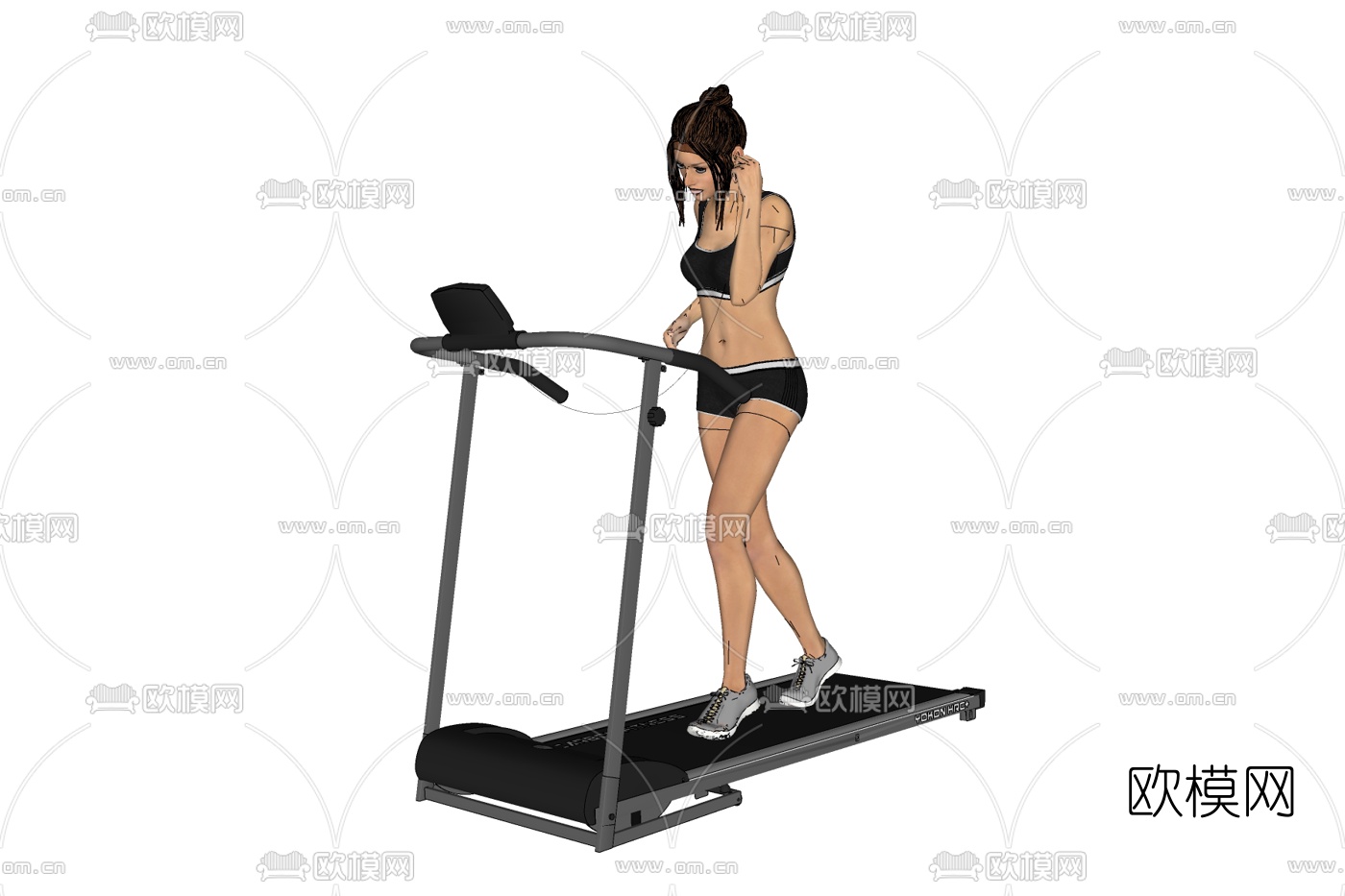 现代跑步机免费su模型下载