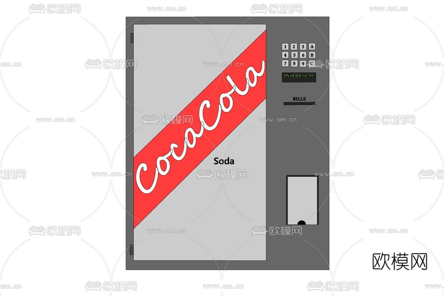 现代自动售卖机免费su模型下载