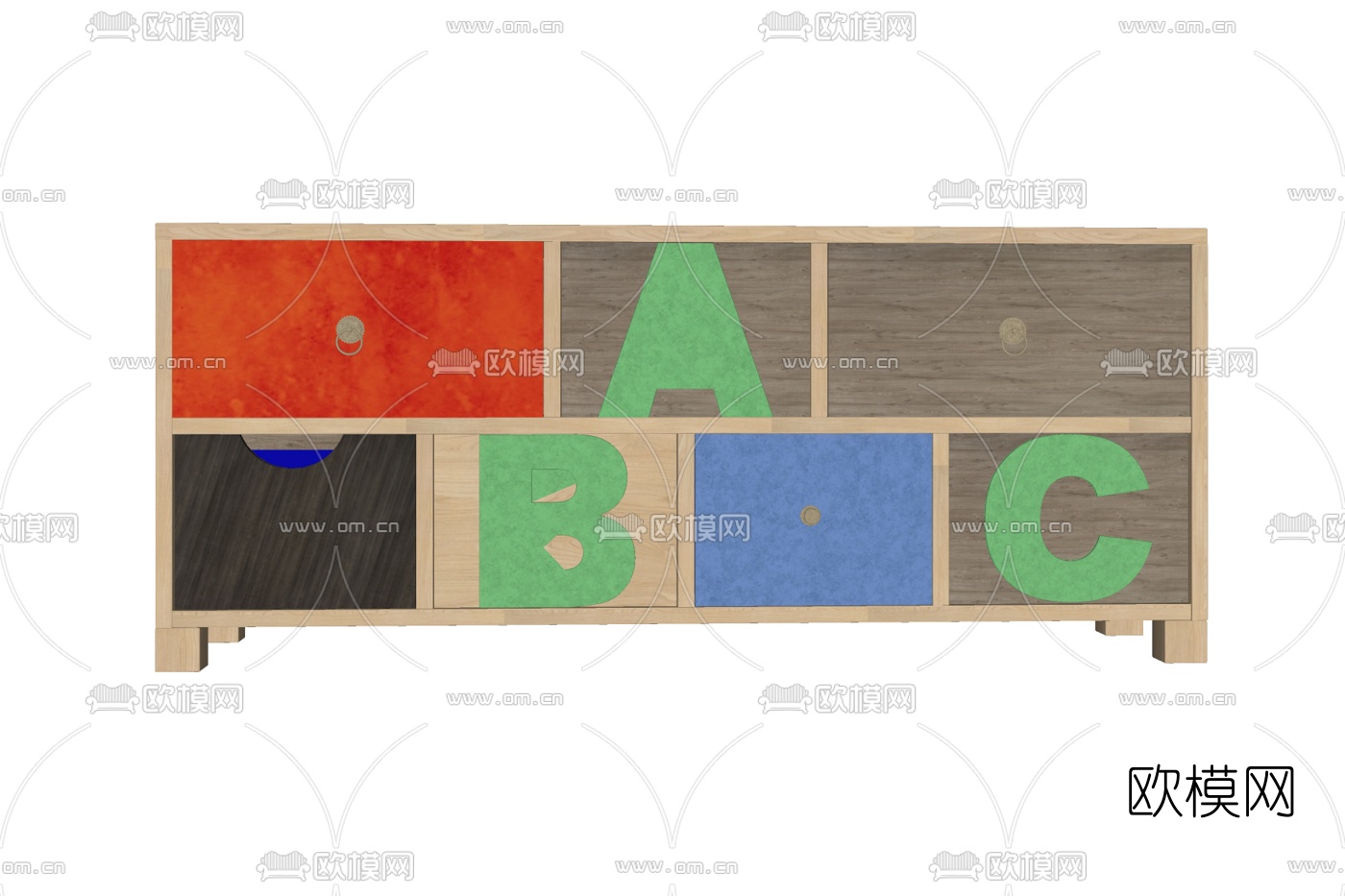 北欧实木边柜免费su模型下载