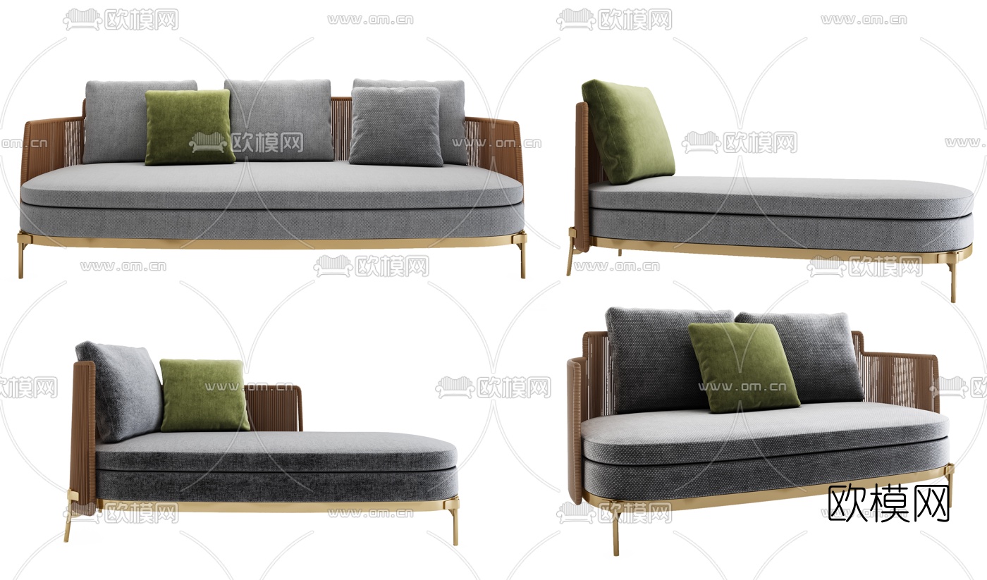 现代布艺户外沙发3d模型下载