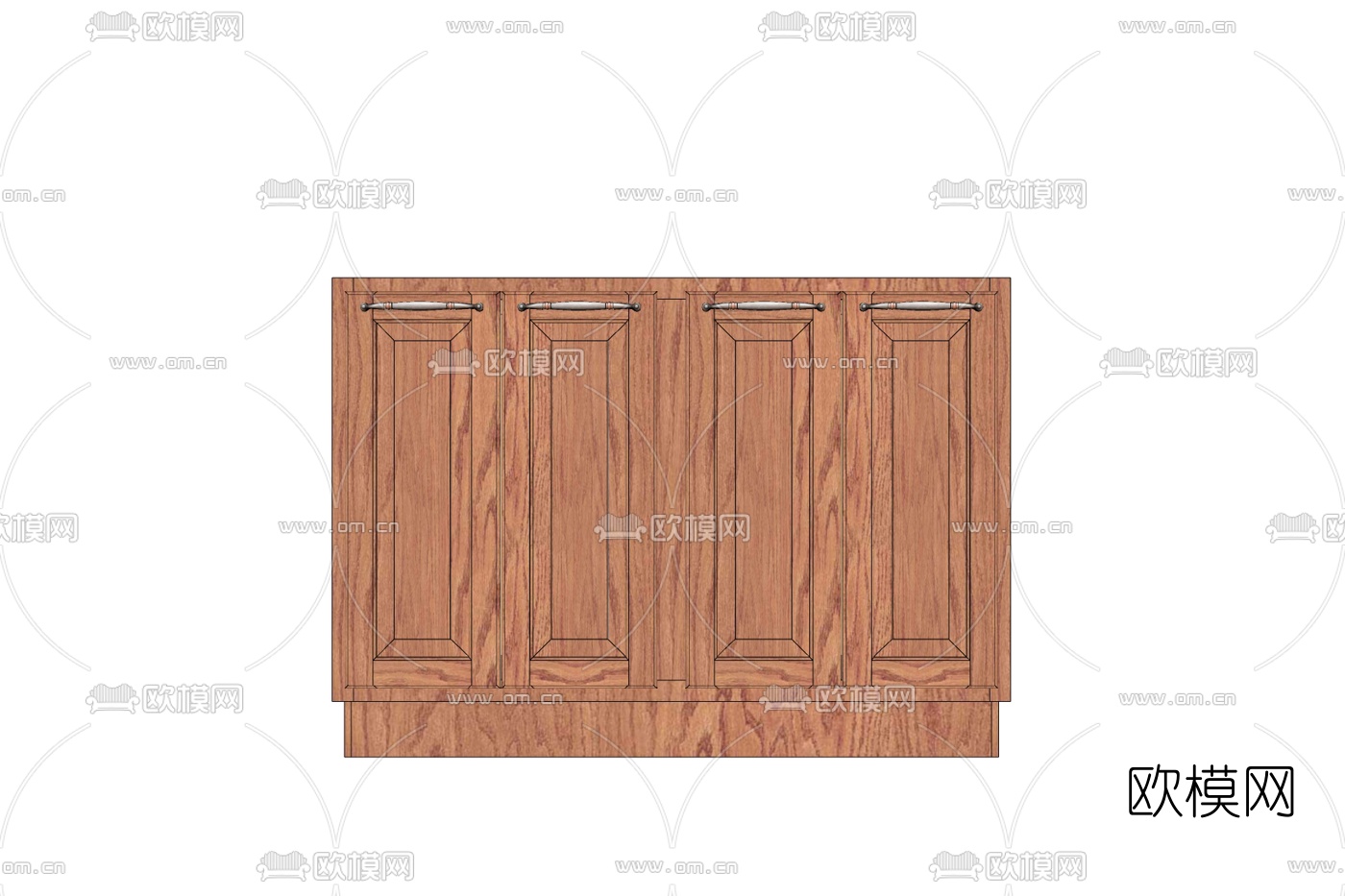 欧式实木边柜免费su模型下载