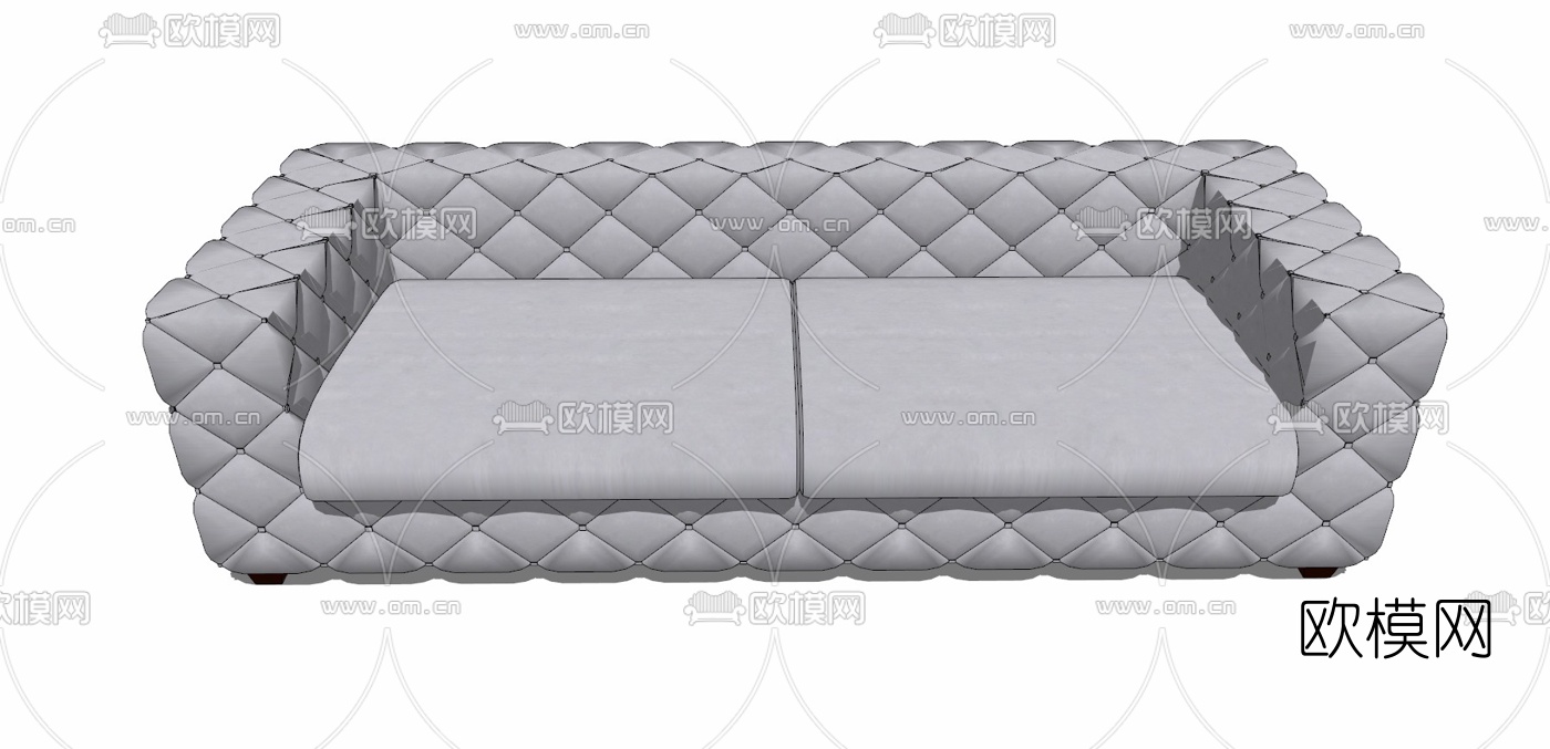欧式布艺多人沙发免费su模型下载