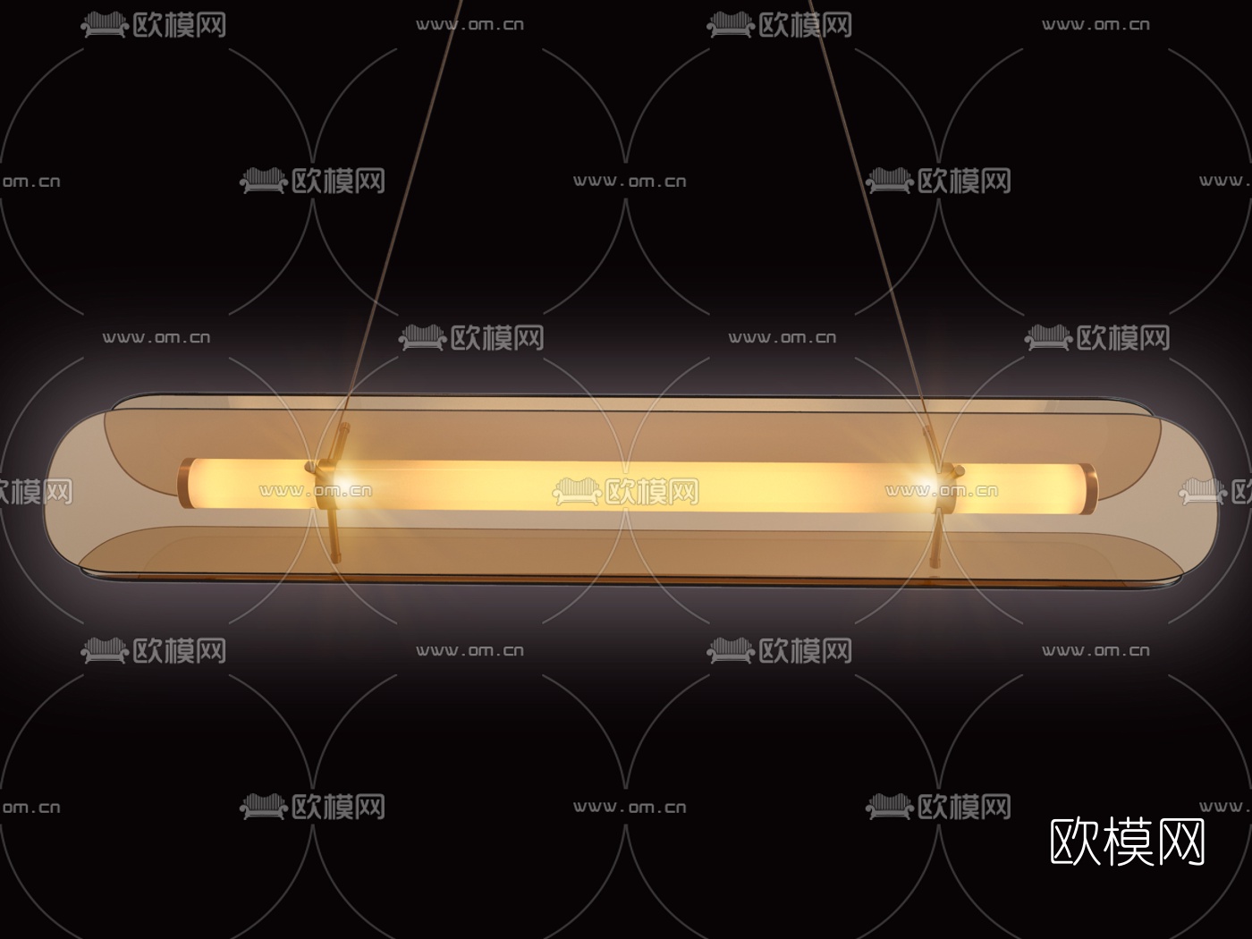 现代金属玻璃吊灯3d模型