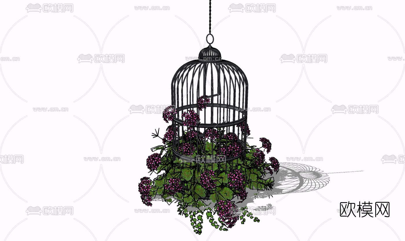 现代金属鸟笼免费su模型下载