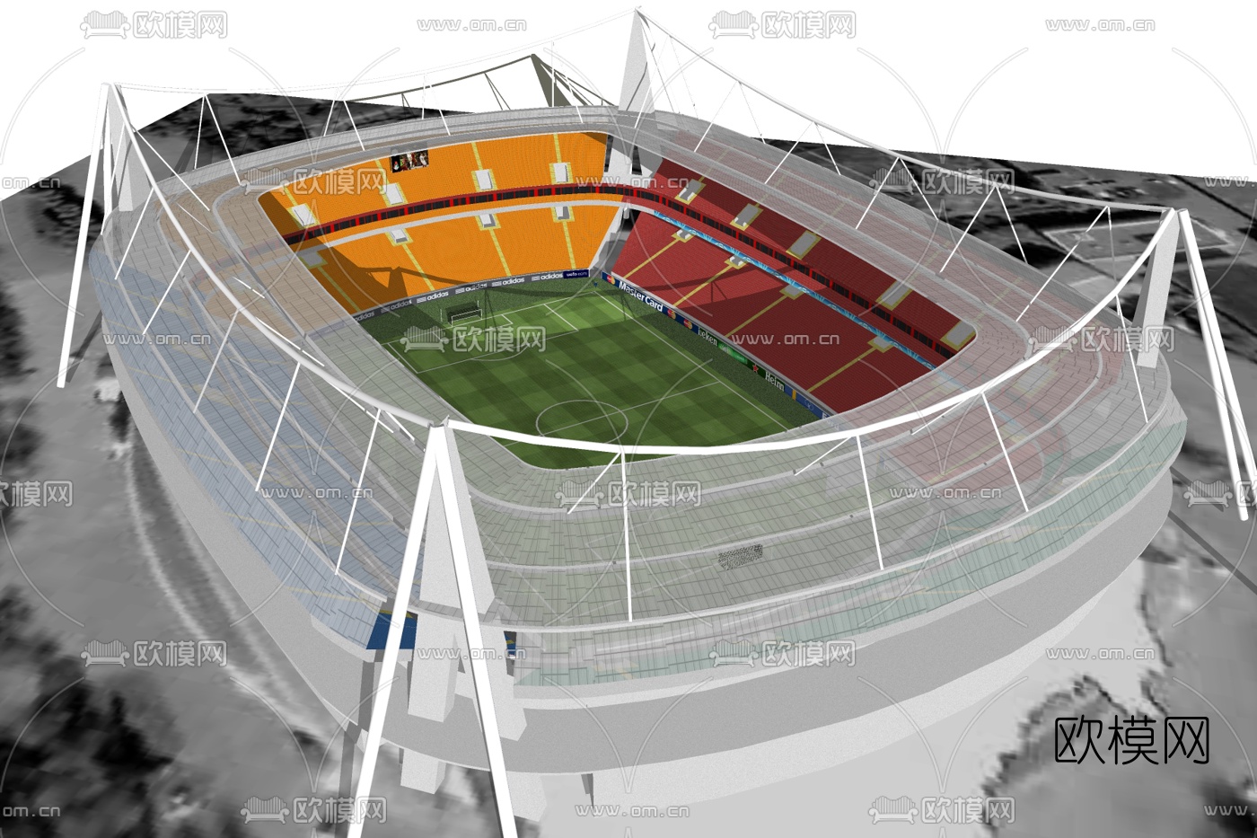 现代体育馆免费su模型下载