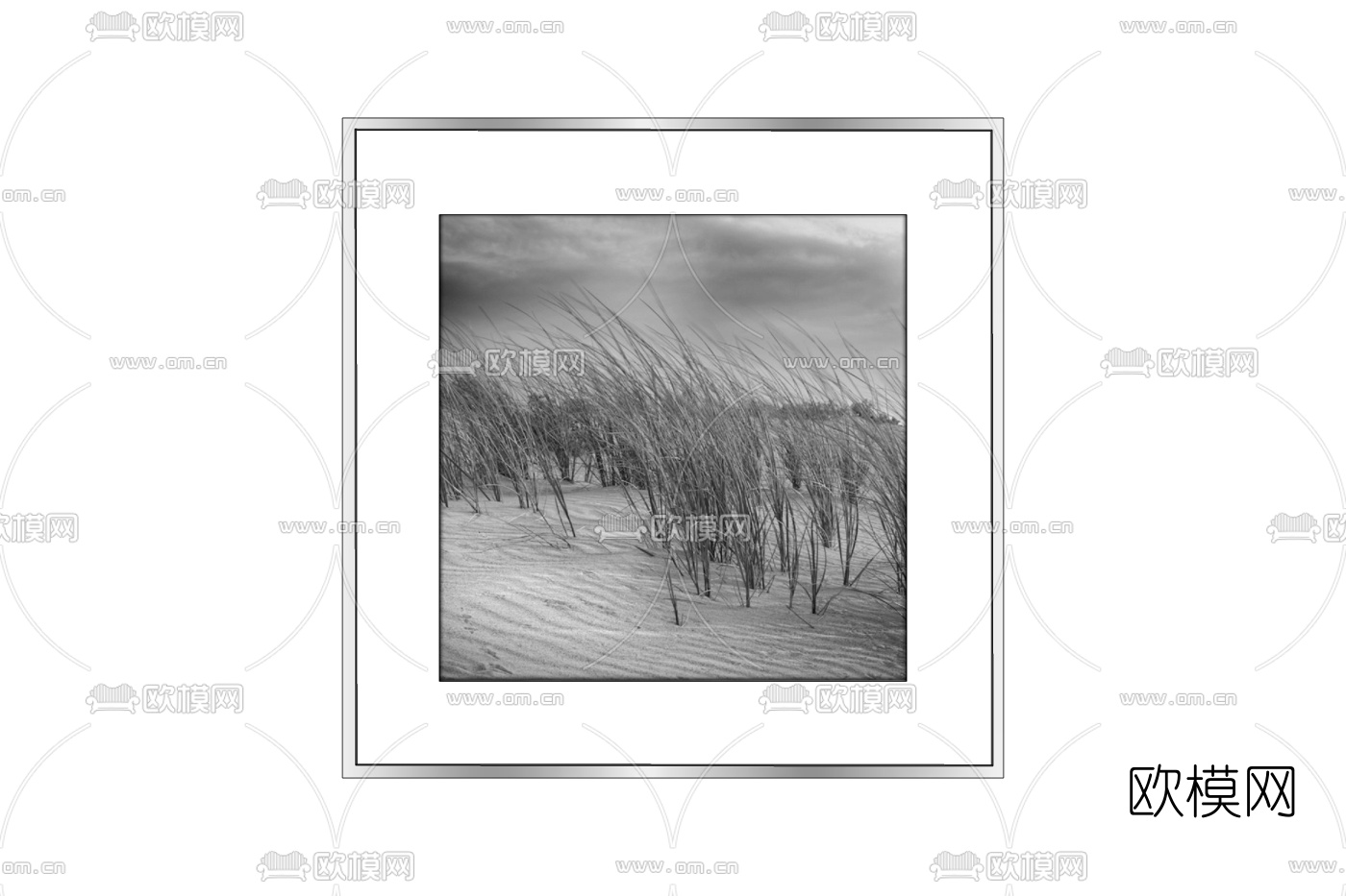 现代稻子装饰画免费su模型下载