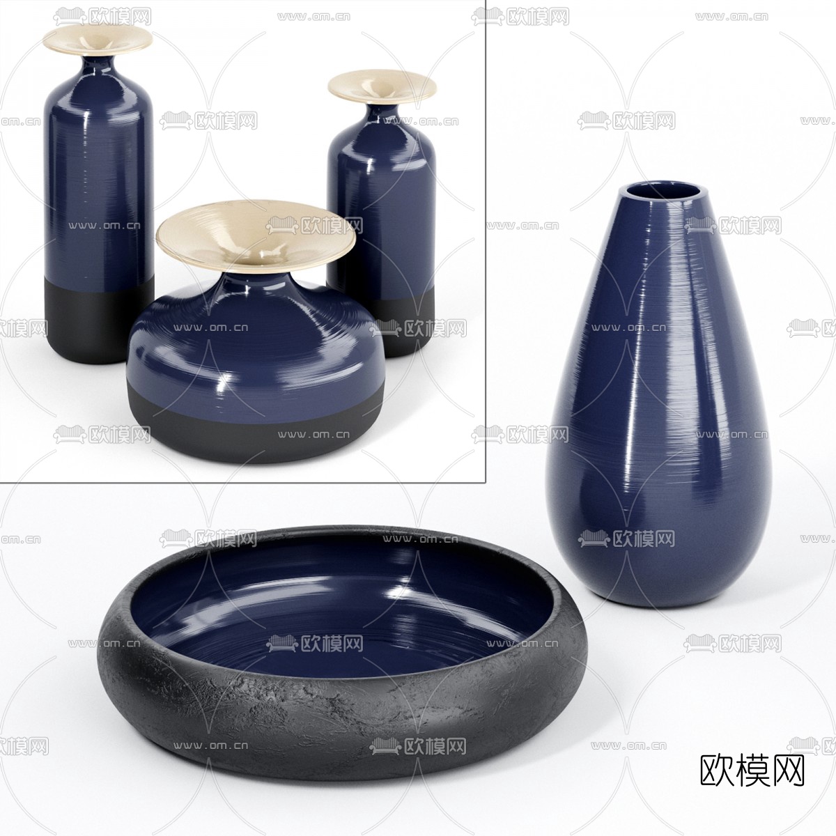 现代陶瓷器皿3d模型下载（渲染图2）