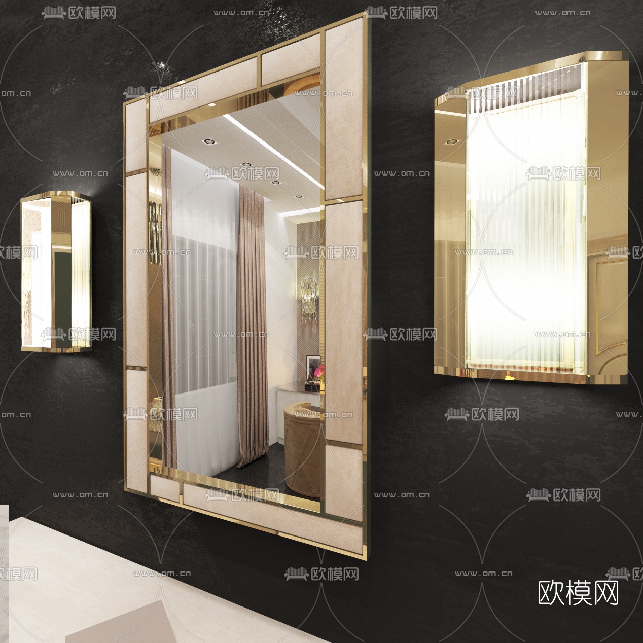 后现代装饰柜衣柜梳妆台3d模型