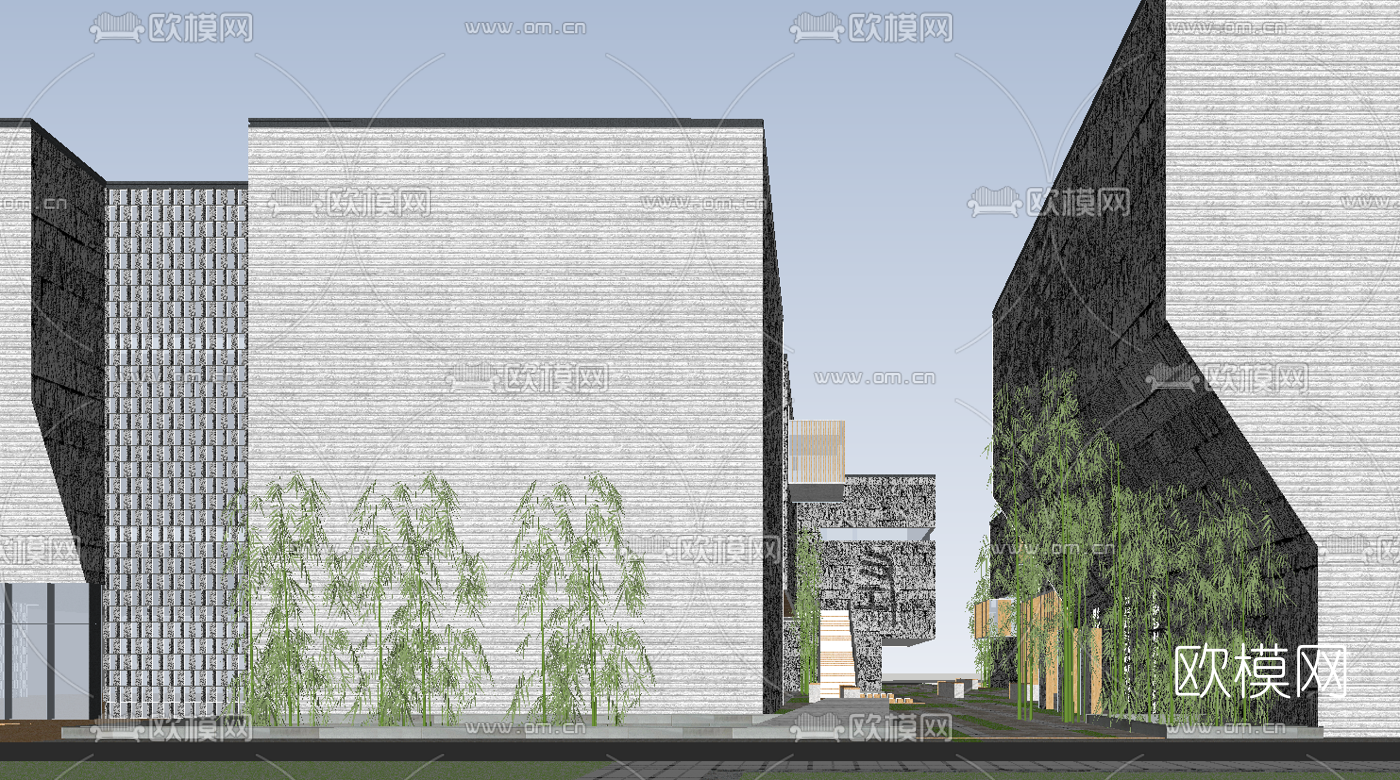 新中式博物馆su模型下载（渲染图4）