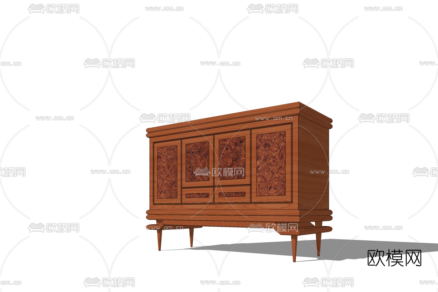 美式边柜免费su模型下载