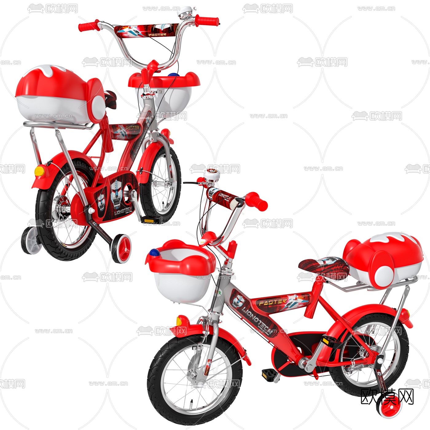 现代儿童自行车3d模型