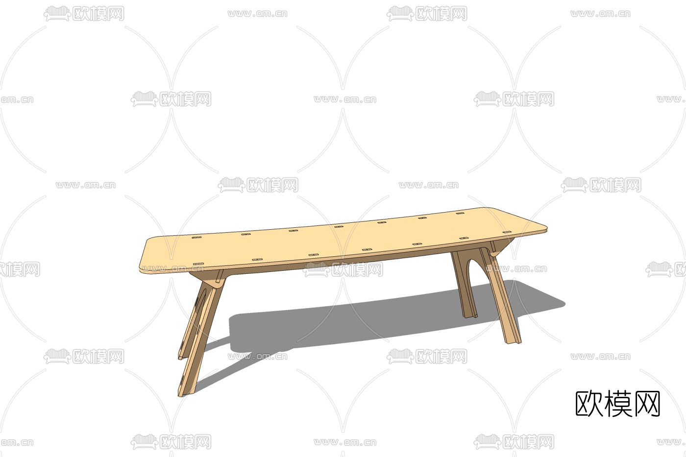 北欧茶几免费su模型下载