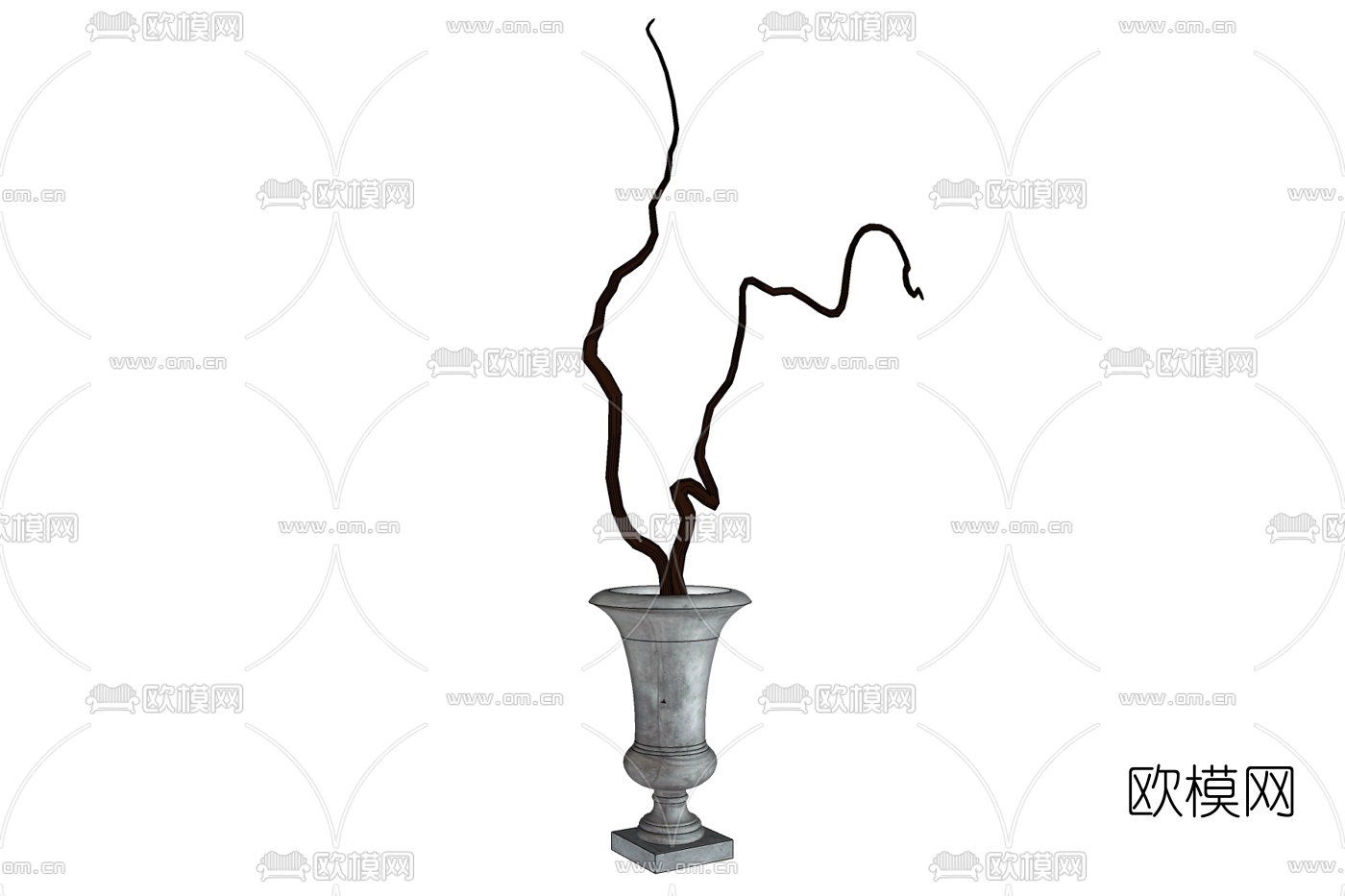现代花瓶花卉免费su模型下载