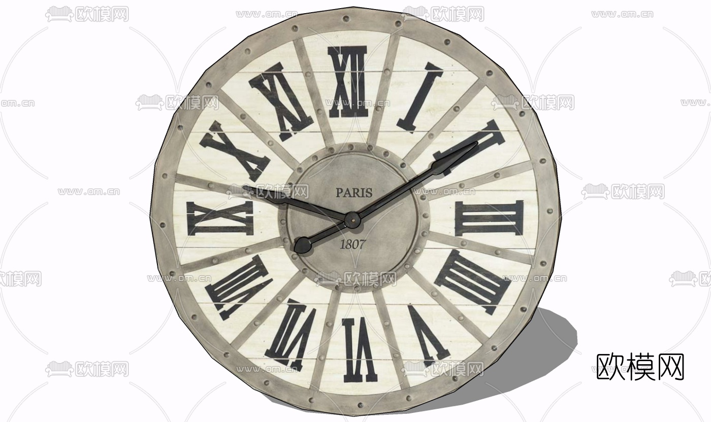 工业风挂钟免费su模型下载