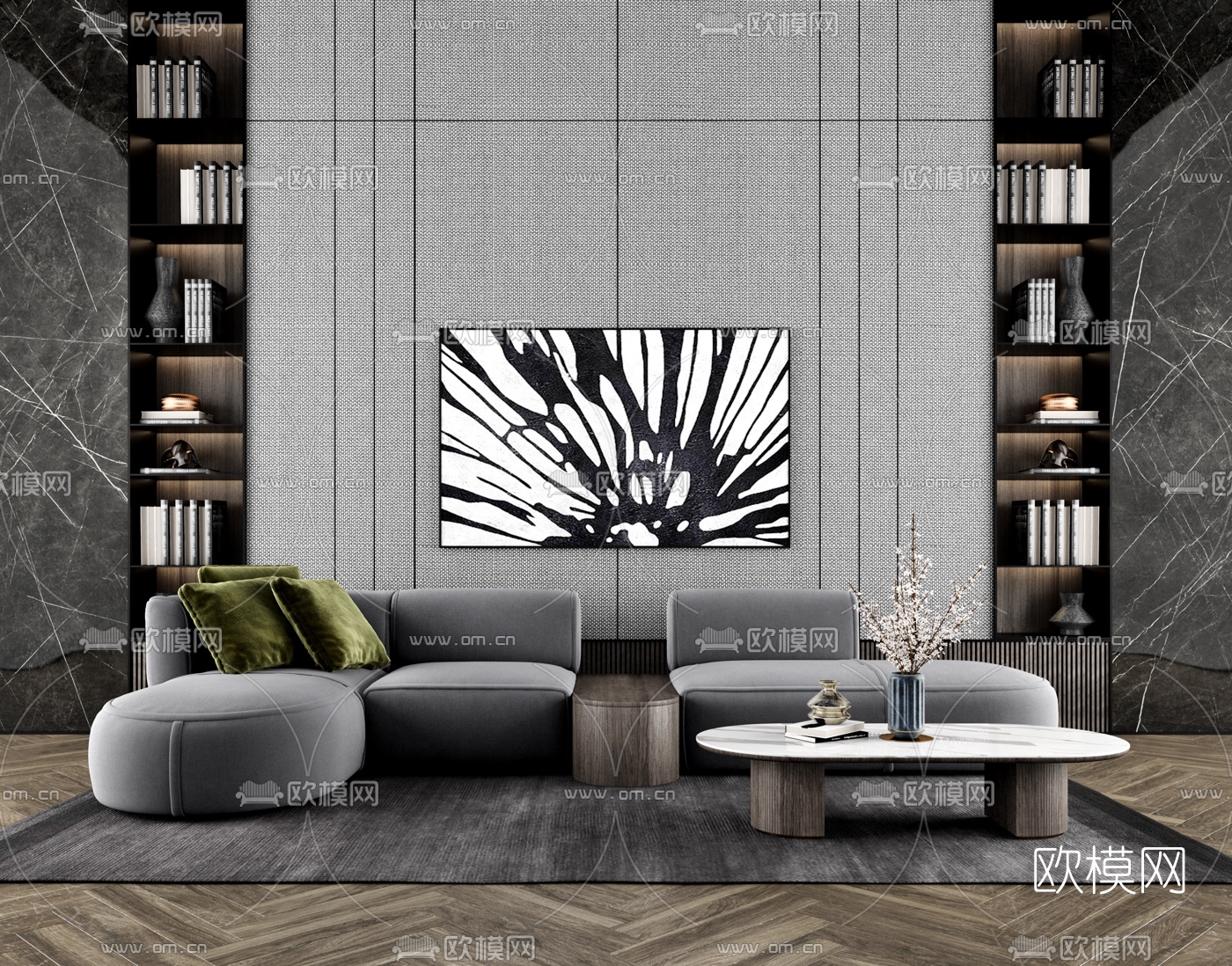 Cassina 布艺转角沙发3d模型下载