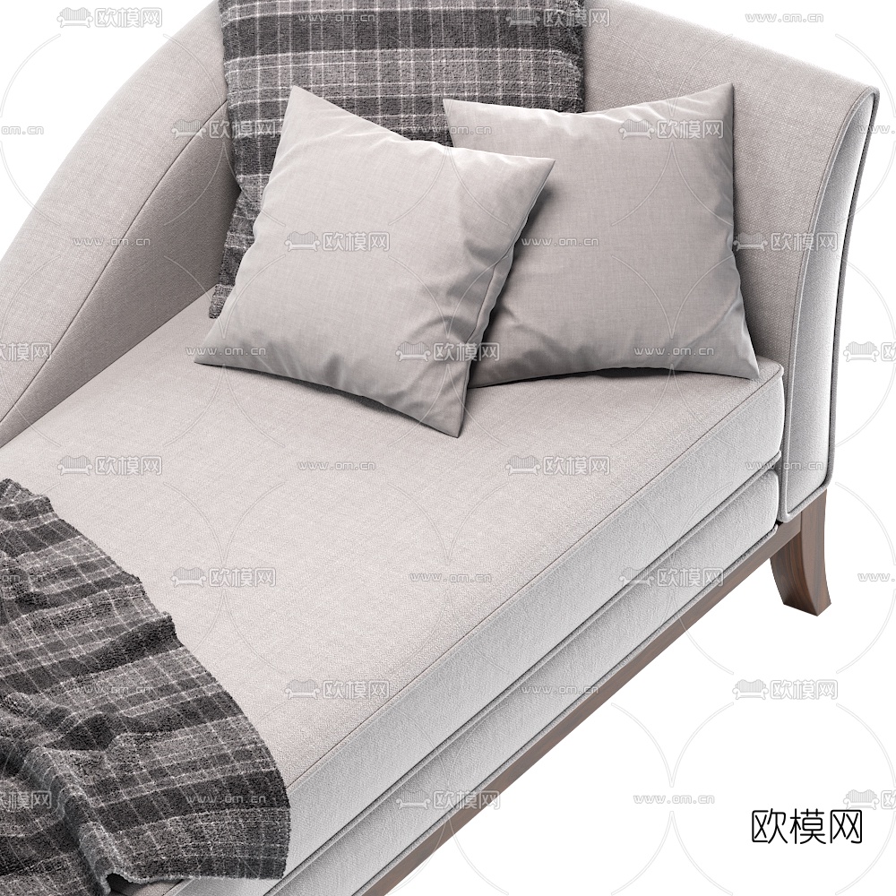 现代布艺贵妃椅3d模型