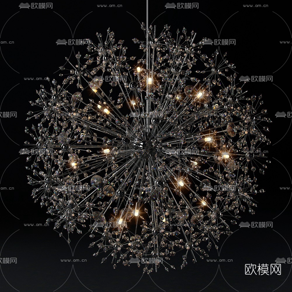 后现代火花球吊灯3d模型