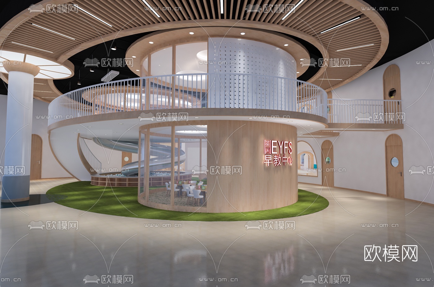 现代早教中心免费3d模型下载（渲染图2）